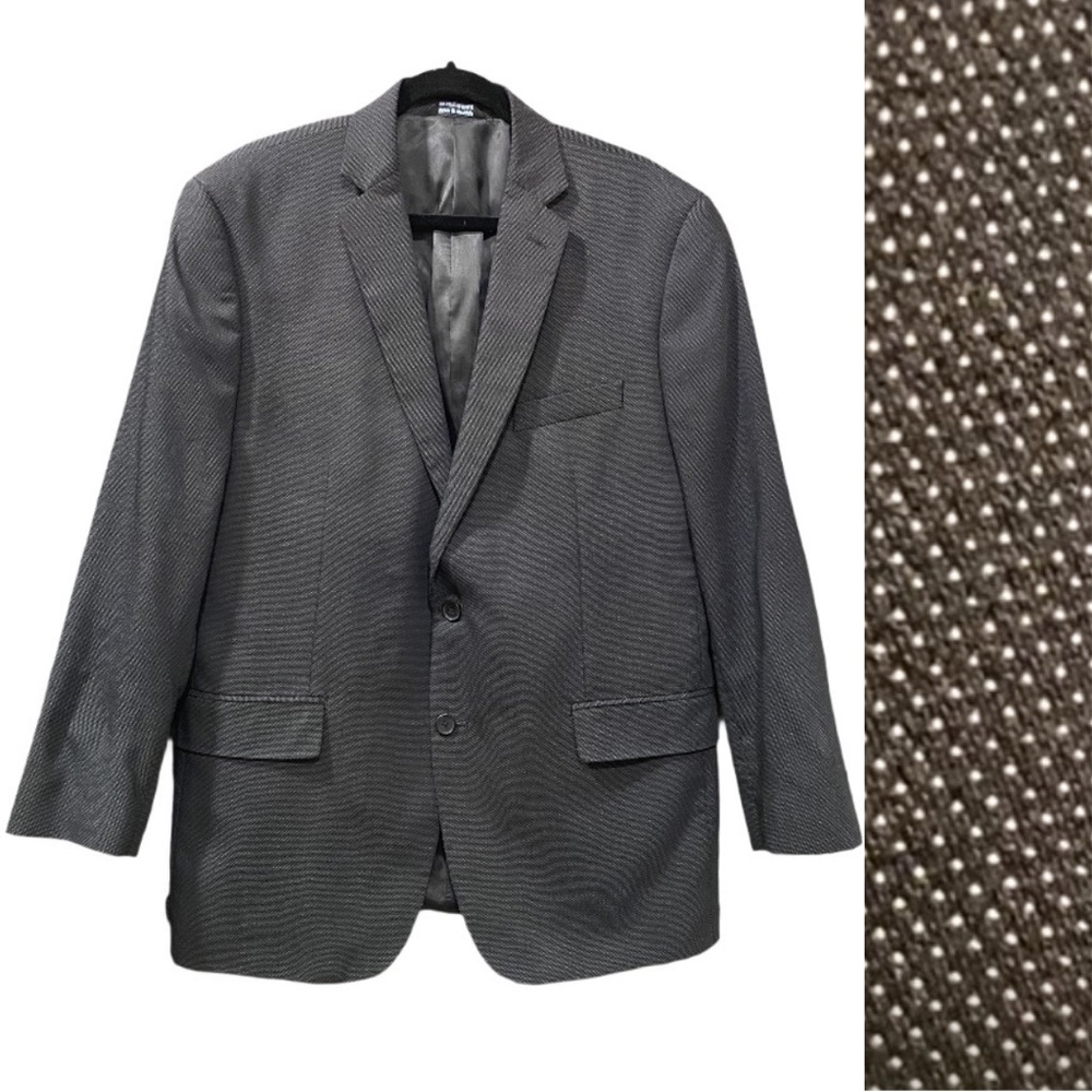 Marc Anthony Wool/Silk Blend Micro Dotted Sport Coat Blazer Size 44R Career Work